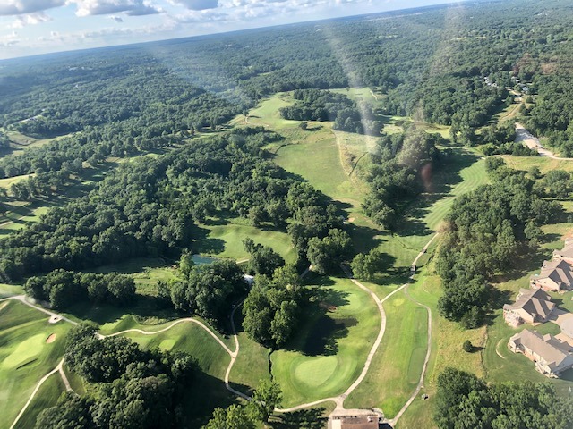Arial view of golf course